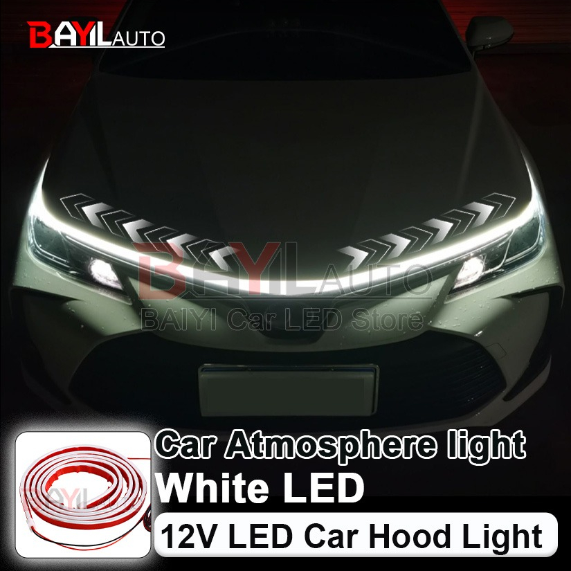 Running Headlamp Led - 12V Beyaz Araba Kaputu Işık Şeridi,