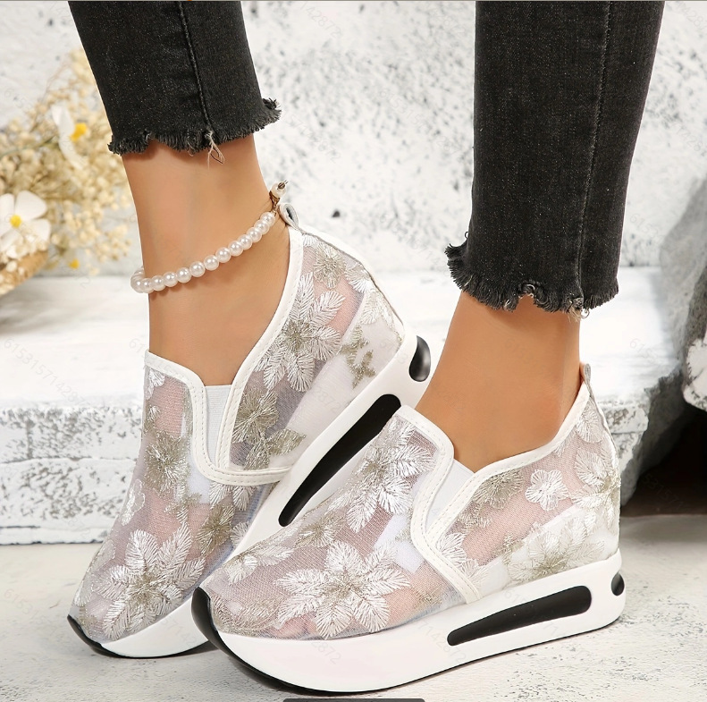 Running Gear For Women - Dantel düz platform kadın spor ayakkabılar