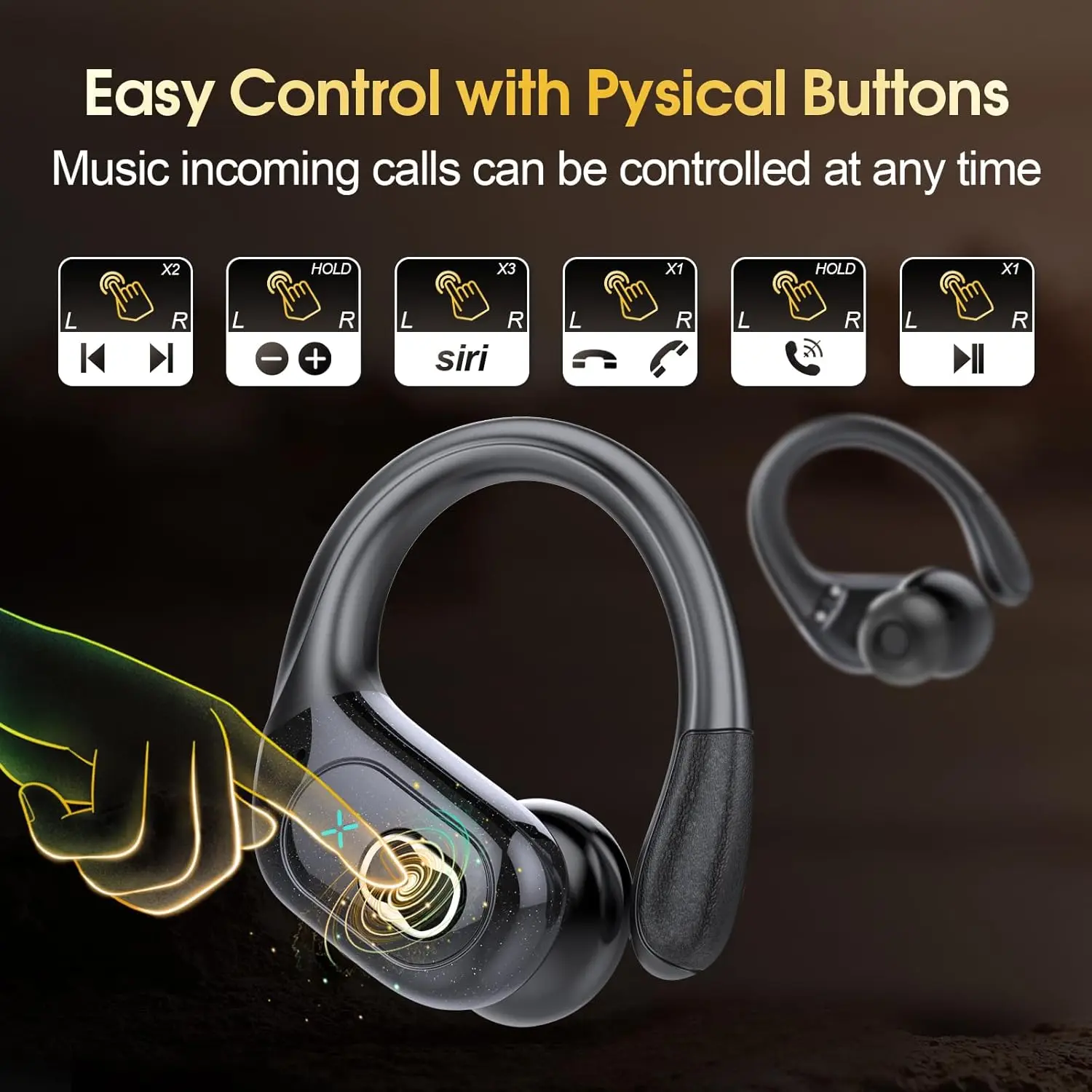 TWS Kablosuz Bluetooth 5.4 Kul - Earphone Sport Hook incelemesi ve fiyatı