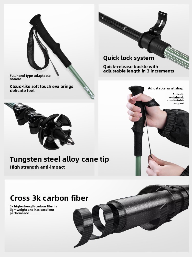 Profesyonel 3K Karbon Fiber Tr - Trekking Pole Carbon incelemesi ve fiyatı