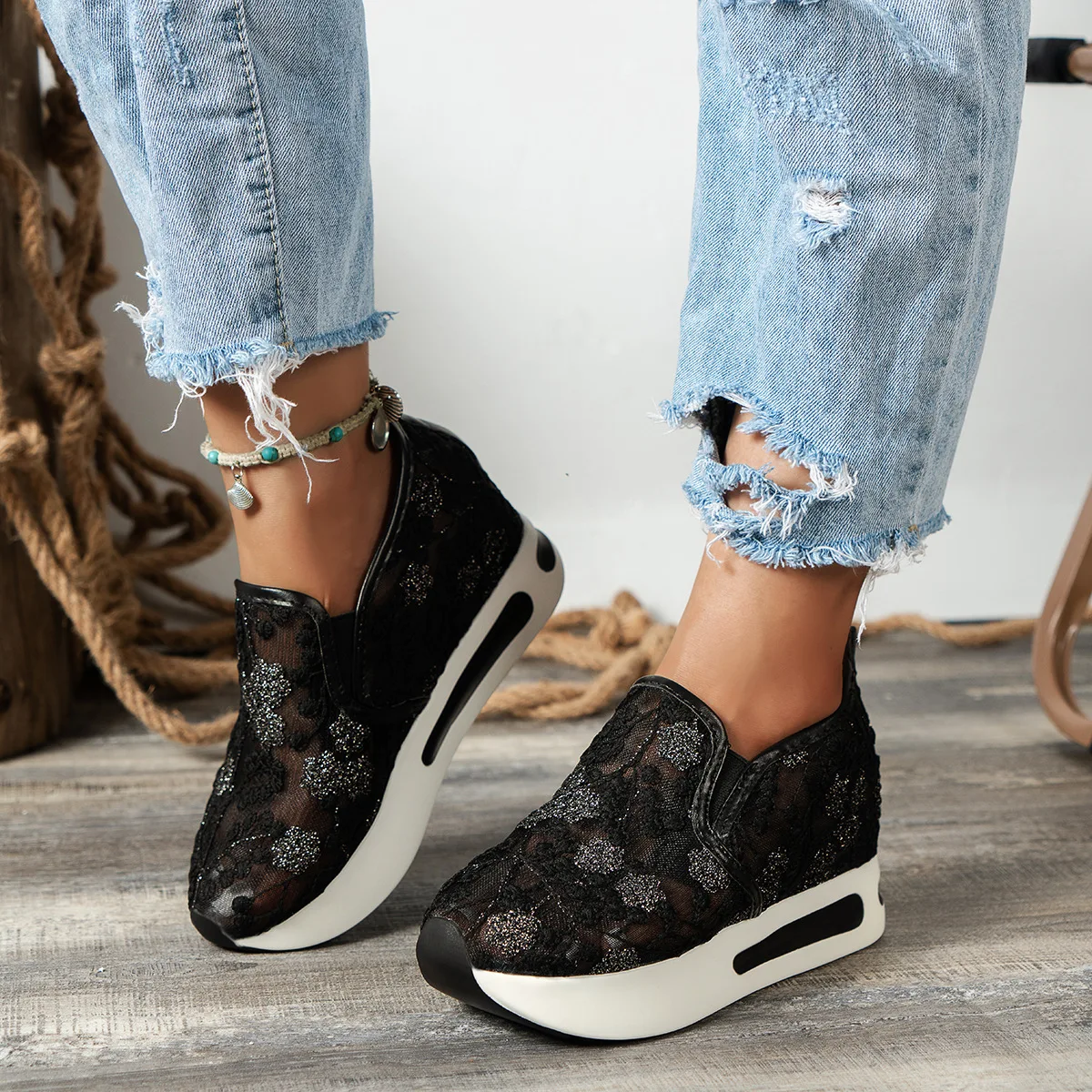 Dantel düz platform kadın spor - Running Gear For Women incelemesi ve fiyatı